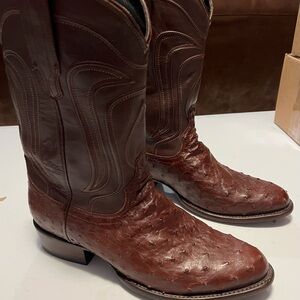 Tecovas Rich Brown Ostrich Western Boots